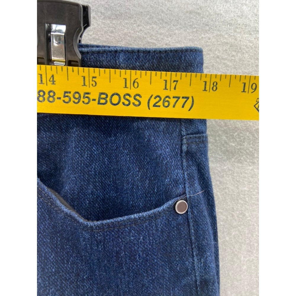 Coldwater Creek‎ Jeans Sz 14 Classic Fit Straight Leg Indigo Blue Stretch Staple - Picture 4 of 13